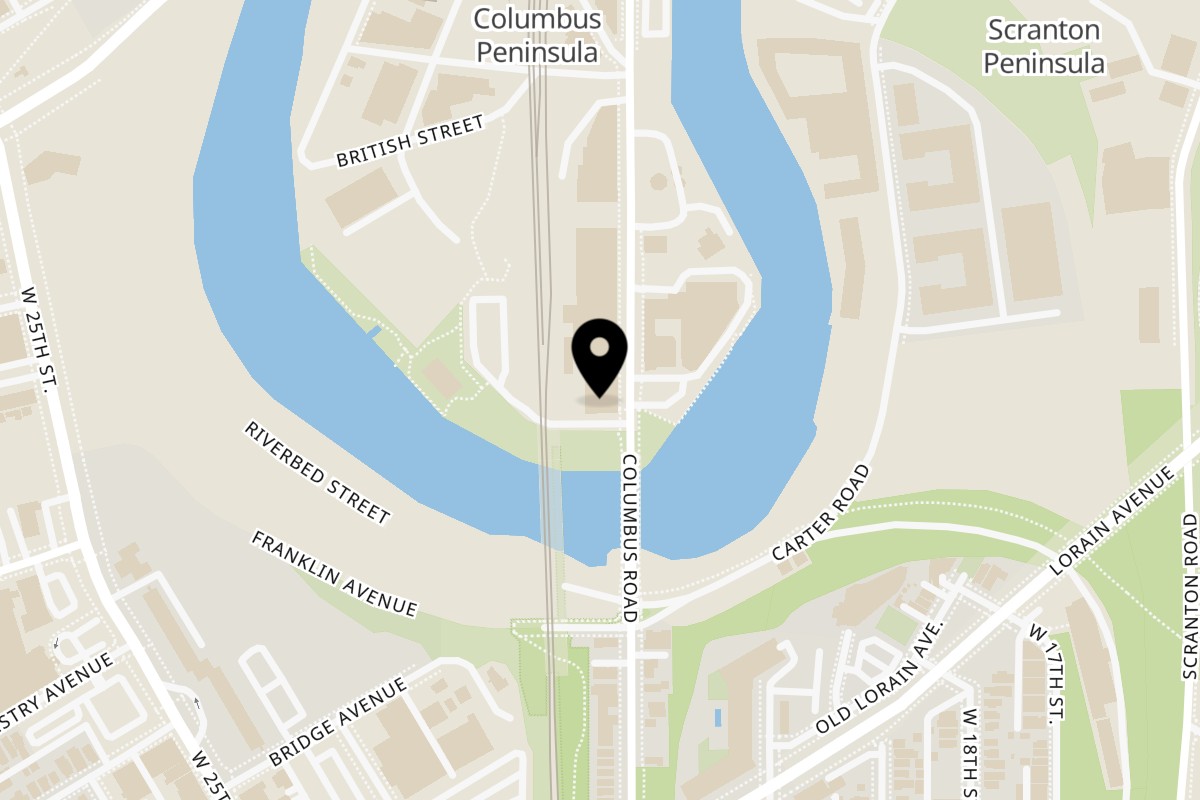 Map showing the location of Sainato's at Rivergate on 1852 Columbus Rd in Cleveland